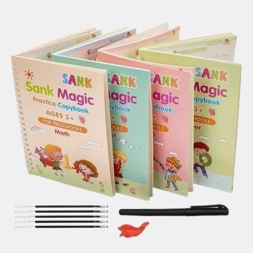 Sank Magic Practic book (4 BOOKS,1 PEN,1 GRIP,10 REFILL) Pack of 1
